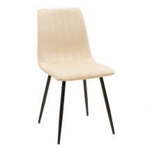 Καρέκλα Noor pakoworld μπεζ βελούδο με πόδι μετάλλου σε μαύρη απόχρωση 44x53x86εκ SET 4τμχ c497423