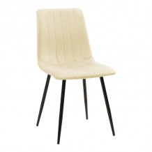 Καρέκλα Noor pakoworld μπεζ ύφασμα με πόδι μετάλλου σε μαύρη απόχρωση 44x53x86εκ SET 4τμχ c497430