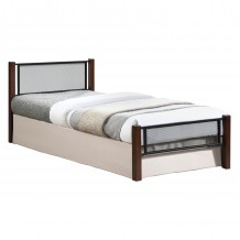 ΚΡΕΒΑΤΙ ΜΟΝΟ RAYVEN HM689 ΞΥΛΟ ΣΕ DIRTY OAK-ΜΕΤΑΛΛΟ ΣΕ ΜΑΥΡΟ--ΓΙΑ 90x190εκ c497447