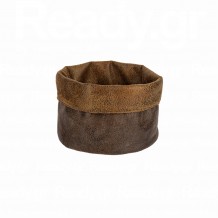 Ψωμιέρα Στρογγυλή φ15cm choco caramel από αλέκιαστη πλενόμενη δερματίνη SONOLYS c497472