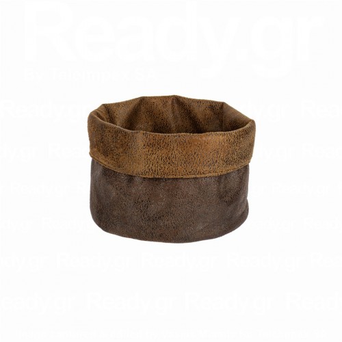 Ψωμιέρα Στρογγυλή φ15cm choco caramel από αλέκιαστη πλενόμενη δερματίνη SONOLYS c497472