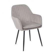 VALERY Πολυθρόνα Μέταλλο Βαφή Μαύρο Ύφασμα Velure Απόχρωση Cappuccino SET 2τμχ c497477