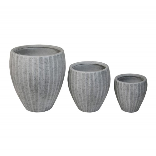 ΣΕΤ 3ΤΜΧ ΓΛΑΣΤΡΕΣ ΣΤΡΟΓΓΥΛΕΣ ΣΕΙΡΑ GARDENER HM4728 FIBERCLAY-ΧΡΩΜΑ CEMENT Φ49 5x56Υεκ c497497