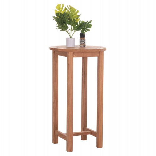 ΤΡΑΠΕΖΙ ΣΤΑΝΤ ΜΠΑΡ ΣΤΡΟΓΓΥΛΟ PRESSCOT HM18114 ΞΥΛΟ TEAK--ΦΥΣΙΚΟ Φ60x105Υεκ c497504