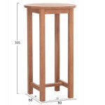 ΤΡΑΠΕΖΙ ΣΤΑΝΤ ΜΠΑΡ ΣΤΡΟΓΓΥΛΟ PRESSCOT HM18114 ΞΥΛΟ TEAK--ΦΥΣΙΚΟ Φ60x105Υεκ c497504