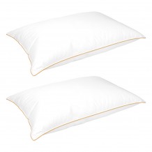 Ζεύγος Μαξιλάρια 50x70cm 100 βαμβ 233 κλωστές με γέμιση 3D 6D 900gsm διπλό γαζί με χρυσαφί φυτίλι Fragente - Σετ 4 c497513