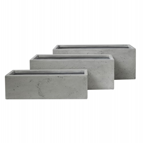 ΣΕΤ 3ΤΜΧ ΓΛΑΣΤΡΕΣ ΟΡΘΟΓΩΝΙΕΣ GARDENER HM4723 FIBERCLAY ΓΚΡΙ CEMENT 81x30 5x30 5Υεκ c497540