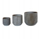 ΣΕΤ 3ΤΜΧ ΓΛΑΣΤΡΕΣ ΣΤΡΟΓΓΥΛΕΣ ΣΕΙΡΑ GARDENER HM4724 FIBERCLAY-ΧΡΩΜΑ CEMENT Φ59x55Υεκ c497541
