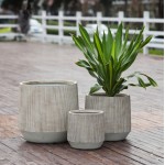 ΣΕΤ 3ΤΜΧ ΓΛΑΣΤΡΕΣ ΣΤΡΟΓΓΥΛΕΣ ΣΕΙΡΑ GARDENER HM4724 FIBERCLAY-ΧΡΩΜΑ CEMENT Φ59x55Υεκ c497541