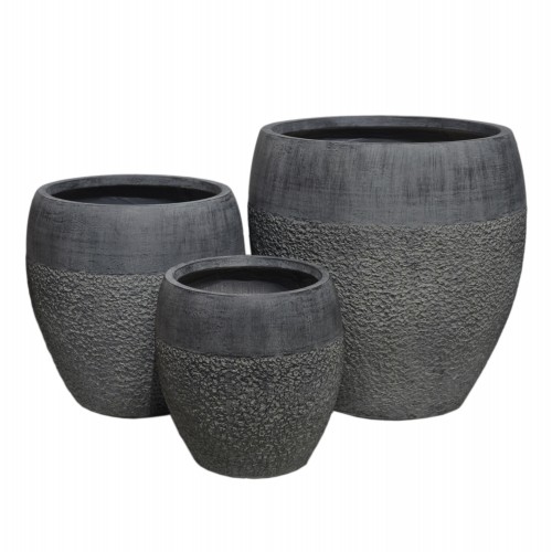 ΣΕΤ 3ΤΜΧ ΓΛΑΣΤΡΕΣ ΣΕΙΡΑ GARDENER HM4725 FIBERCLAY-ΣΕ ΣΚΟΥΡΟ CEMENT ΧΡΩΜΑ Φ55x54Υεκ c497542