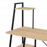 Γραφείο εργασίας Deckstor pakoworld με ραφιέρα σε oak απόχρωση με πόδι μαύρο μέταλλο 102x50x117εκ c497572