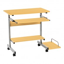 Γραφείο υπολογιστή Veronce pakoworld σε φυσική απόχρωση με μεταλλικό σκελετό 89x47x71εκ c497584