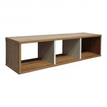 Ραφιέρα τοίχου Flevior pakoworld σε sonoma με λευκή απόχρωση 90x22x25 6εκ c497592