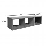 Ραφιέρα τοίχου Flevior pakoworld σε sonoma με λευκή απόχρωση 90x22x25 6εκ c497592