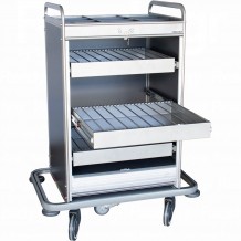 Τρόλλεϋ Mini-bar με ρολό που κλειδώνει 96x60x129cm 5 ρόδες Ασημί Ανθρακί EVINOKS c497618