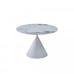 ATRIUM ΤΡΑΠΕΖΙ ΛΕΥΚΟ ΜΕ ΟΨΗ ΜΑΡΜΑΡΟΥ 110x110x76 c497688