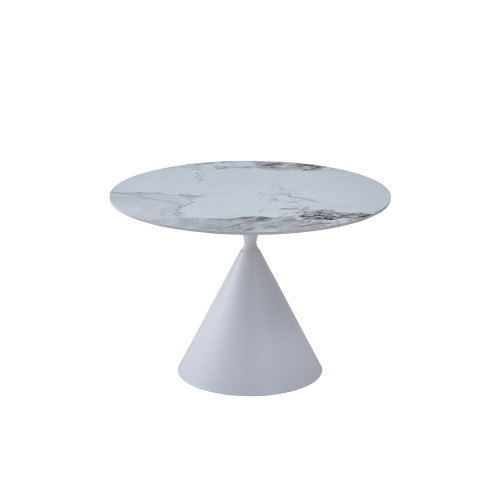 ATRIUM ΤΡΑΠΕΖΙ ΛΕΥΚΟ ΜΕ ΟΨΗ ΜΑΡΜΑΡΟΥ 110x110x76 c497688