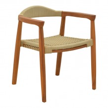 Πολυθρόνα Ganny pakoworld teak ξύλο και pe σχοινί σε φυσική απόχρωση 61x58x71εκ c497752