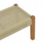 Παγκάκι Uma pakoworld teak ξύλο και pe σχοινί σε φυσική απόχρωση 150x45x40εκ c497756