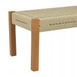 Παγκάκι Uma pakoworld teak ξύλο και pe σχοινί σε φυσική απόχρωση 150x45x40εκ c497756