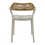 DOLLI Πολυθρόνα Στοιβαζόμενη PP-UV Γκρι Rope Wicker Φυσικό c497794