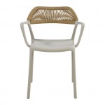 DOLLI Πολυθρόνα Στοιβαζόμενη PP-UV Γκρι Rope Wicker Φυσικό c497794