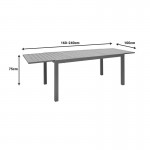 Τραπεζαρία Lafla-Azelie pakoworld σετ 7τεμ σαμπανιζέ αλουμίνιο και plywood σε φυσική απόχρωση 160-240x100x75εκ c497808