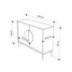 Μπουφές Gora pakoworld σε μόκα - λευκή απόχρωση 110x35 6x82εκ c497810