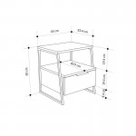 Κομοδίνο Johana pakoworld μαύρο-λευκό 45x40x50εκ c497816
