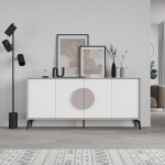 Μπουφές Gora pakoworld σε λευκή με μόκα απόχρωση 180x35 6x82εκ c497818
