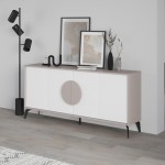 Μπουφές Gora pakoworld σε λευκή με μόκα απόχρωση 180x35 6x82εκ c497818