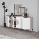 Μπουφές Gora pakoworld σε λευκή με μόκα απόχρωση 180x35 6x82εκ c497818