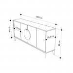 Μπουφές Gora pakoworld σε λευκή με μόκα απόχρωση 180x35 6x82εκ c497818