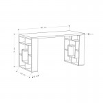 Γραφείο Labirent pakoworld χρώμα λευκό-μόκα 140x60x75εκ c497821