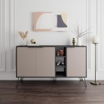 Μπουφές Clara pakoworld σε μόκα-ανθρακί απόχρωση 142x35 6x83εκ c497824