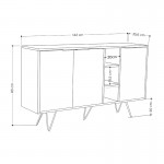 Μπουφές Clara pakoworld σε μόκα-ανθρακί απόχρωση 142x35 6x83εκ c497824