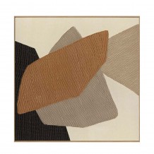 LA ROCCIA II ΠΙΝΑΚΑΣ ΔΙΑΚΟΣΜΗΤΙΚΟΣ ΜΕ ΚΟΡΝΙΖΑ 80x80x3 8 ΚΑΜΒΑΣ ΚΑΦΕ BEIGE ΞΥΛΟ ΦΥΣΙΚΟ c497835