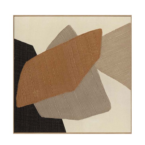 LA ROCCIA II ΠΙΝΑΚΑΣ ΔΙΑΚΟΣΜΗΤΙΚΟΣ ΜΕ ΚΟΡΝΙΖΑ 80x80x3 8 ΚΑΜΒΑΣ ΚΑΦΕ BEIGE ΞΥΛΟ ΦΥΣΙΚΟ c497835