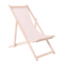 Σαιζ-Λόνγκ Ξαπλώστρα 3 θέσεων κλίσης Οξιά Άβαφη Textilene Εκρού Πτυσσόμενη c497925