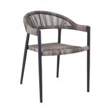 MADISON Πολυθρόνα Βεράντας- Κήπου ALU Ανθρακί Rope Wicker Γκρι Στοιβαζόμενη c497927 MADISON Πολυθρόνα Βεράντας- Κήπου ALU Ανθρακί Rope Wicker Γκρι Στοιβαζόμενη c497927