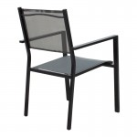 Τραπεζαρία κήπου Nares-Moly σετ 7τεμ pakoworld αλουμίνιο μαύρο-textilene γκρι c497928