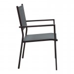 Τραπεζαρία κήπου Nares-Moly σετ 7τεμ pakoworld αλουμίνιο μαύρο-textilene γκρι c497928