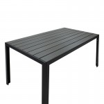 Τραπεζαρία κήπου Nares-Moly σετ 7τεμ pakoworld αλουμίνιο μαύρο-textilene γκρι c497928