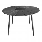 Τραπέζι Pinap pakoworld μαύρο αλουμίνιο και plywood σε μαύρη απόχρωση Φ110x74εκ c497992