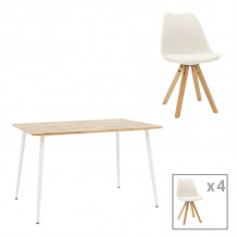 Τραπεζαρία Cuba-Caron pakoworld σετ 5τεμ sonoma-λευκό 120x80x75εκ c497993 Τραπεζαρία Cuba-Caron pakoworld σετ 5τεμ sonoma-λευκό 120x80x75εκ c497993