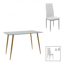 Τραπεζαρία Cuba-Parker pakoworld σετ 5τεμ sonoma-λευκό 120x80x75εκ c498016 Τραπεζαρία Cuba-Parker pakoworld σετ 5τεμ sonoma-λευκό 120x80x75εκ c498016