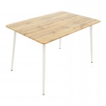 Τραπεζαρία Cuba-Parker pakoworld σετ 5τεμ sonoma-λευκό 120x80x75εκ c498016