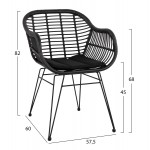ΣΕΤ ΤΡΑΠΕΖΑΡΙΑΣ 3ΤΜΧ HM11871 ΜΕΤΑΛΛΟ RATTAN ΣΕ ΜΑΥΡΟ ΧΡΩΜΑ c498033