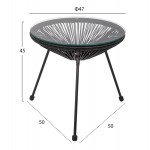 ΣΕΤ ΤΡΑΠΕΖΑΡΙΑΣ 3ΤΜΧ HM11871 ΜΕΤΑΛΛΟ RATTAN ΣΕ ΜΑΥΡΟ ΧΡΩΜΑ c498033