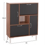 ΠΑΠΟΥΤΣΟΘΗΚΗ MEDY HM18187 02 ΜΕΛΑΜΙΝΗ ΣΕ ΦΥΣΙΚΟ ΑΝΘΡΑΚΙ-ΜΑΥΡΑ ΠΟΔΙΑ 85x30x108 5Υεκ c498043